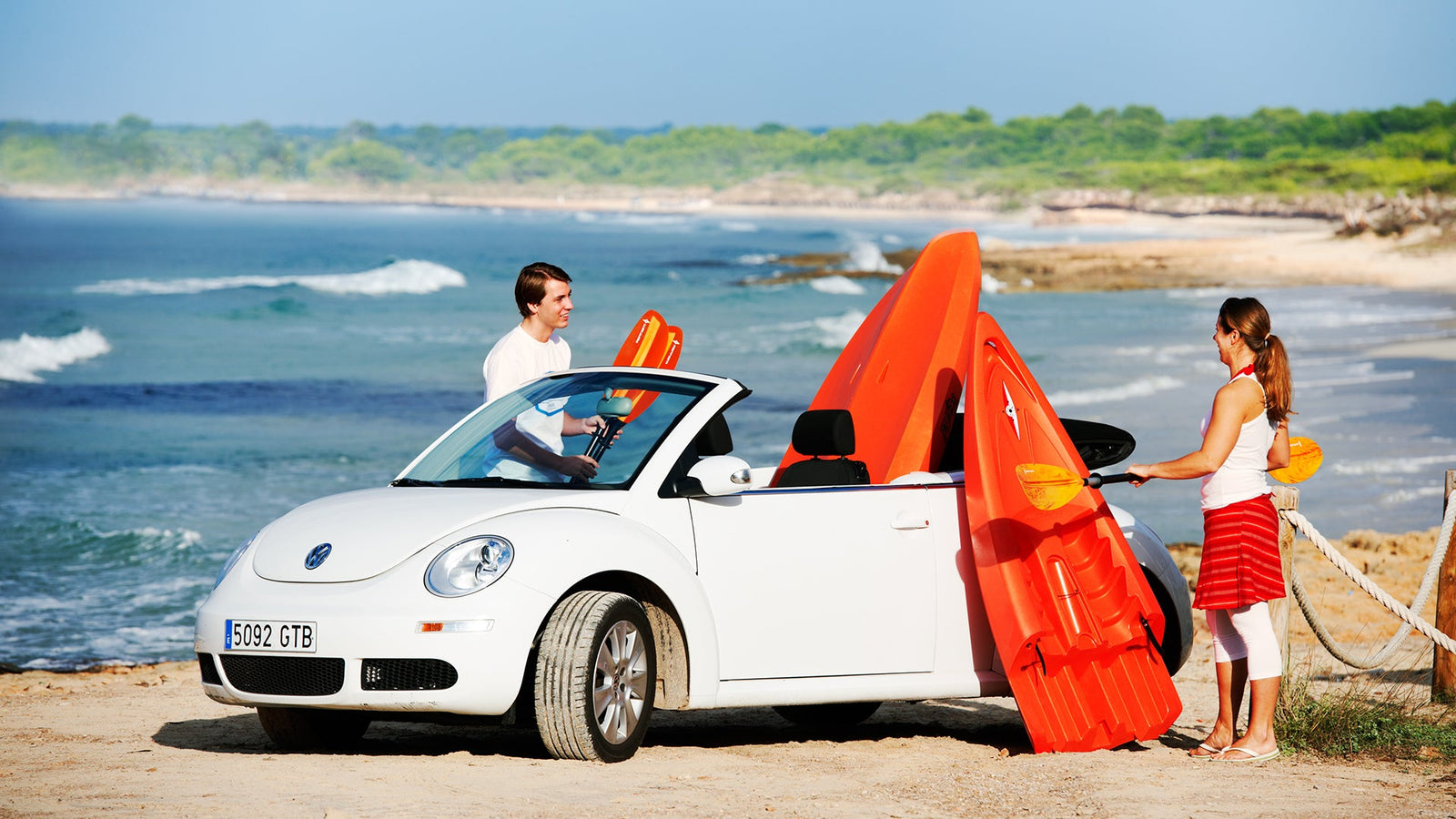 Tequila! GTX modular kayak sections being loaded into a car boot — compact and apartment-friendly