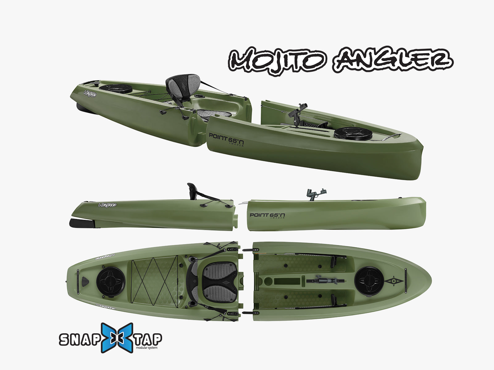 Mojito Angler Sit-On-Top Modular Fishing Kayak - Point 65 Sweden