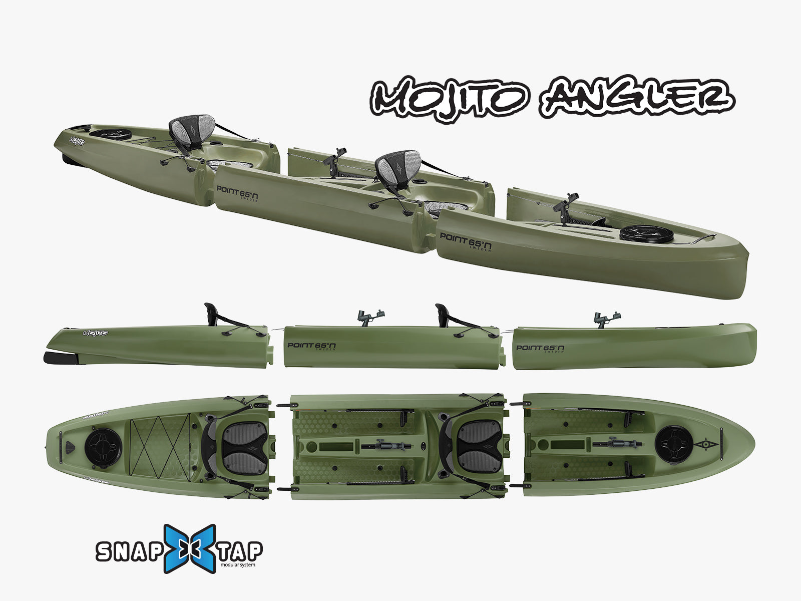 Mojito Angler Sit-On-Top Modular Fishing Kayak - Point 65 Sweden